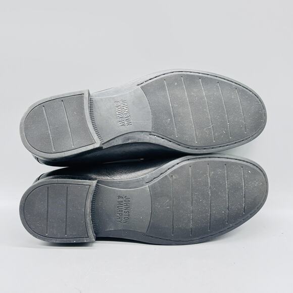 Johnston & Murphy Shoes Mens 10 Black Leather Slip On Loafers Dress Sheepskin - Picture 7 of 10